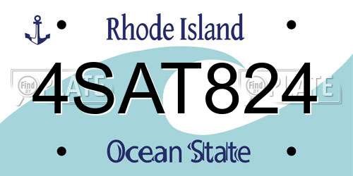 4SAT824 Rhode Island License Plate