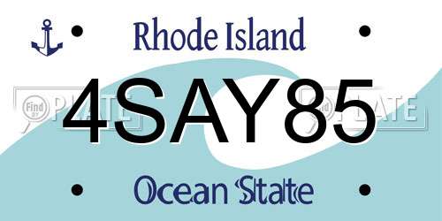 4SAY85 Rhode Island License Plate