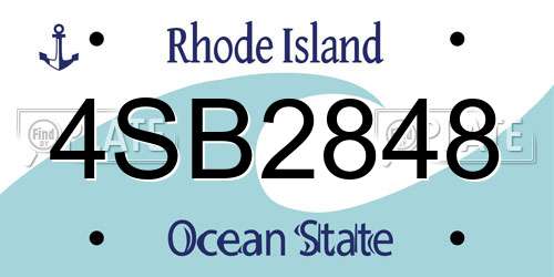 4SB2848 Rhode Island License Plate