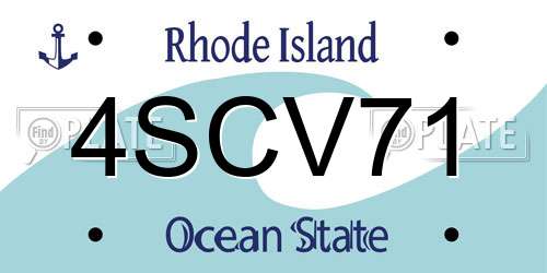 4SCV71 Rhode Island License Plate