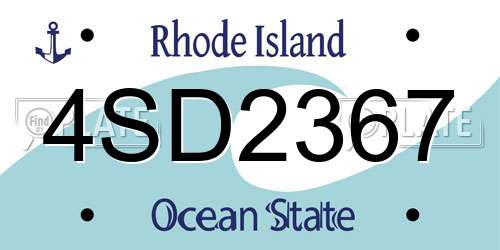 4SD2367 Rhode Island License Plate