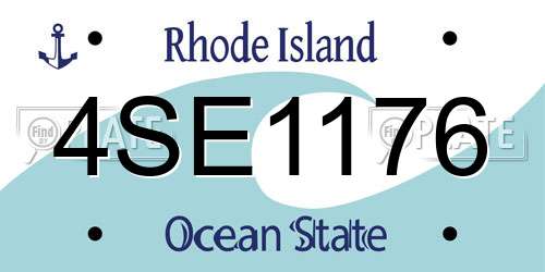 4SE1176 Rhode Island License Plate