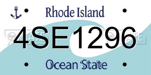 4SE1296 Rhode Island License Plate