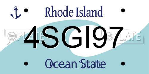 4SGI97 Rhode Island License Plate