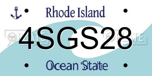 4SGS28 Rhode Island License Plate