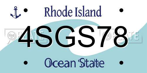 4SGS78 Rhode Island License Plate