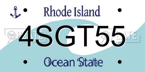 4SGT55 Rhode Island License Plate