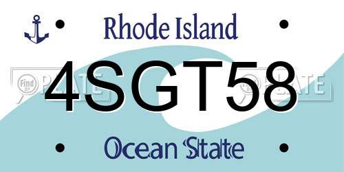 4SGT58 Rhode Island License Plate
