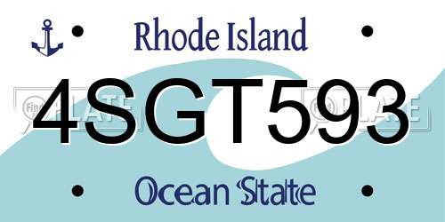 4SGT593 Rhode Island License Plate