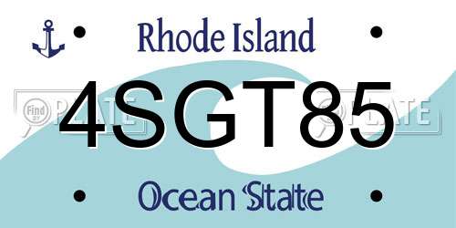 4SGT85 Rhode Island License Plate