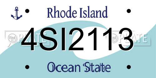 4SI2113 Rhode Island License Plate