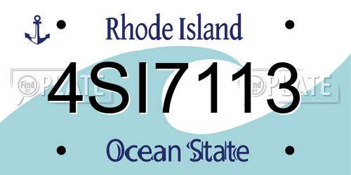 4SI7113 Rhode Island License Plate