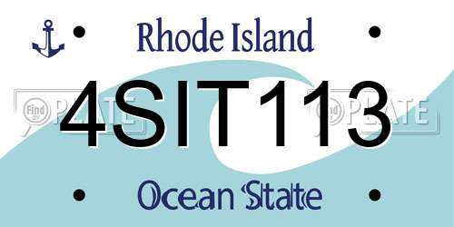 4SIT113 Rhode Island License Plate