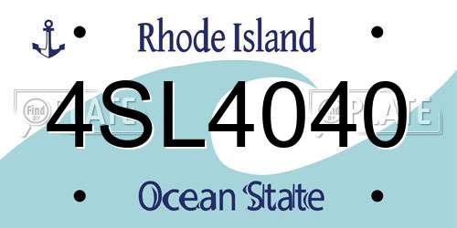 4SL4040 Rhode Island License Plate