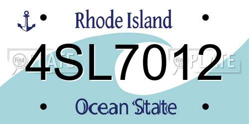 4SL7012 Rhode Island License Plate