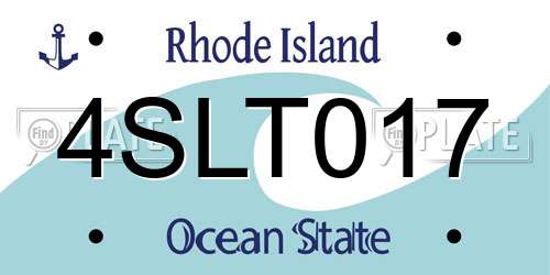 4SLT017 Rhode Island License Plate