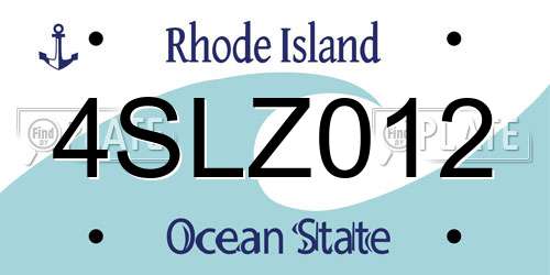 4SLZ012 Rhode Island License Plate