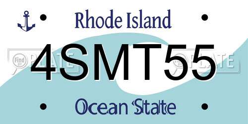 4SMT55 Rhode Island License Plate