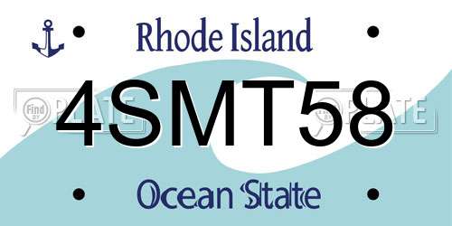 4SMT58 Rhode Island License Plate