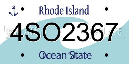 4SO2367 Rhode Island License Plate