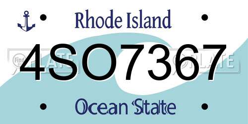 4SO7367 Rhode Island License Plate