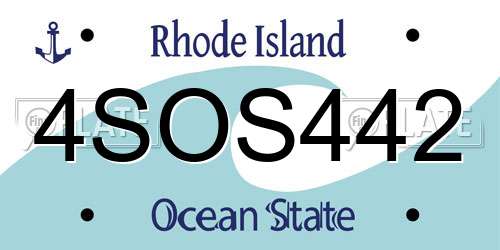 4SOS442 Rhode Island License Plate