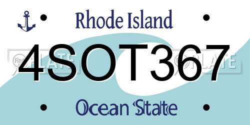 4SOT367 Rhode Island License Plate