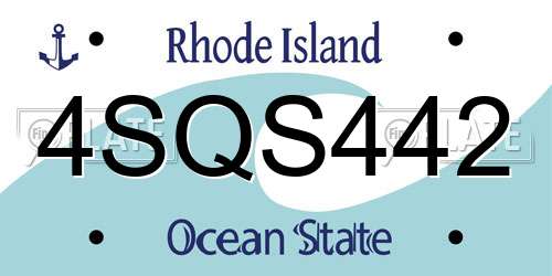 4SQS442 Rhode Island License Plate