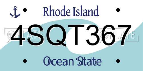 4SQT367 Rhode Island License Plate