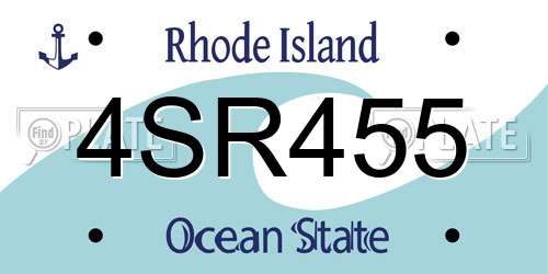 4SR455 Rhode Island License Plate