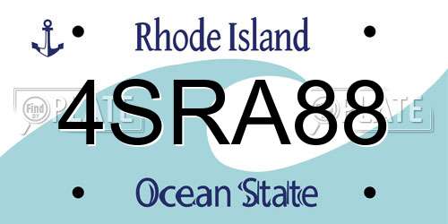 4SRA88 Rhode Island License Plate