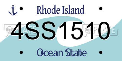 4SS1510 Rhode Island License Plate