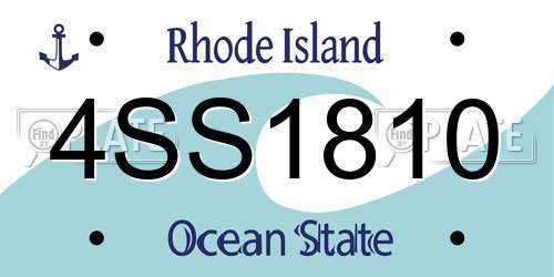 4SS1810 Rhode Island License Plate