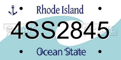 4SS2845 Rhode Island License Plate