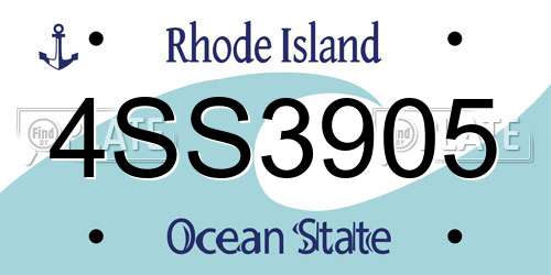 4SS3905 Rhode Island License Plate