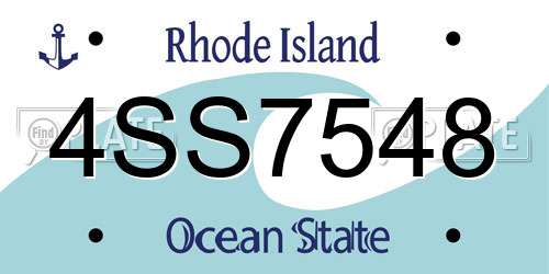 4SS7548 Rhode Island License Plate