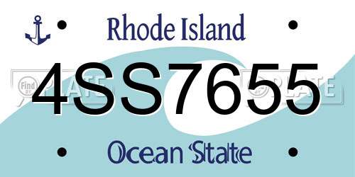 4SS7655 Rhode Island License Plate