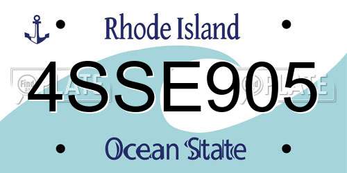 4SSE905 Rhode Island License Plate
