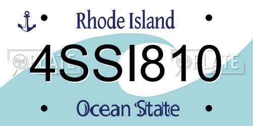 4SSI810 Rhode Island License Plate