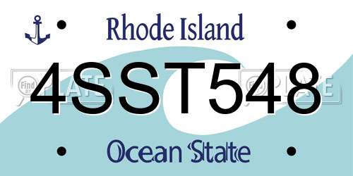 4SST548 Rhode Island License Plate