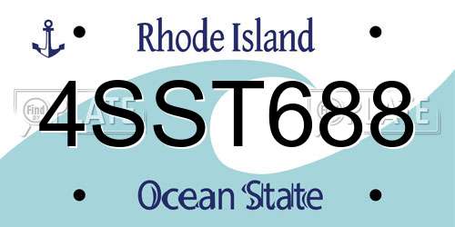 4SST688 Rhode Island License Plate