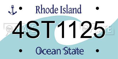 4ST1125 Rhode Island License Plate