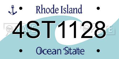 4ST1128 Rhode Island License Plate