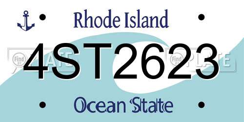 4ST2623 Rhode Island License Plate