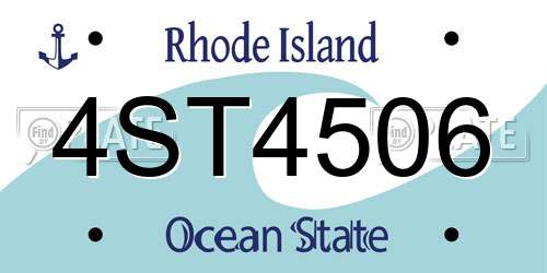 4ST4506 Rhode Island License Plate