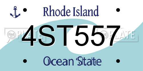 4ST557 Rhode Island License Plate