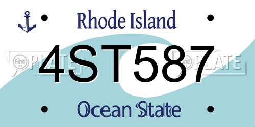 4ST587 Rhode Island License Plate