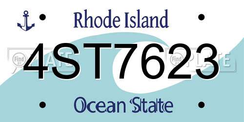 4ST7623 Rhode Island License Plate