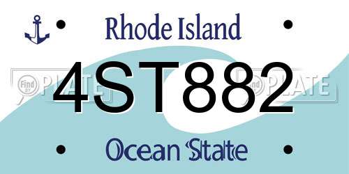 4ST882 Rhode Island License Plate