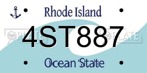 4ST887 Rhode Island License Plate